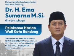 Ridwan Kamil Tunjuk Sekda Kota Bandung, Ema Sumarna Sebagai Pelaksanaan Harian (Plh) Wali Kota Bandung.