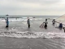 Warga Padati Pantai Berburu Ikan di Pesisir Pantai Citepus
