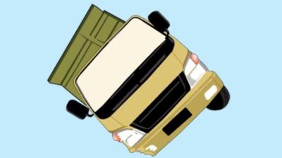 Diduga Mengantuk, Truk Pengangkat Pupuk Terguling di Jalan Raya Bandung-Cirebon